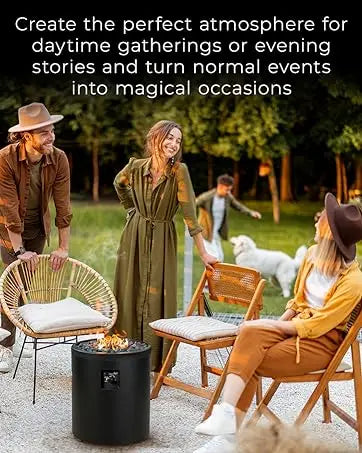 Wood Burning Fireplace Outdoor Steel Chimney Rectangular Fire Bowl Black - Cheerful Home Finds