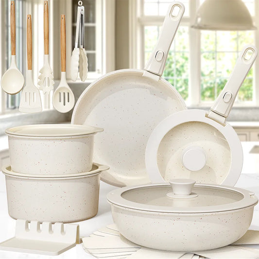 Astercook 21 Non Stick Ceramic Cookware Set Sensor Handles