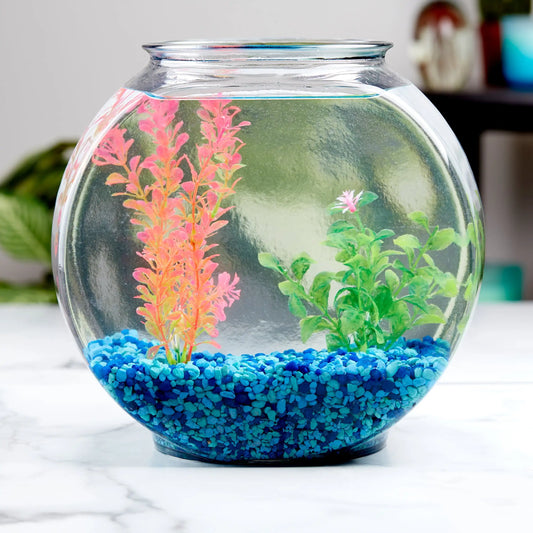 Drum Glass Fishbowl Clear Aquarium Bowl for Home Decor - Cheerful Home Finds