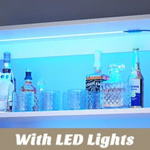 Bar Cabinet with Power Outlets, 67 Inch Tall Wine Bar - Cheerful Home Finds