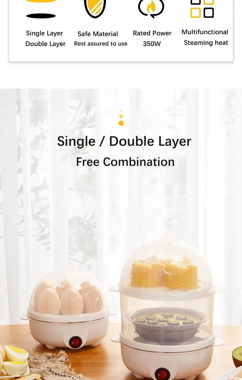 Multifunctional Egg Boiler Electric Egg Steamer Cooking Breakfast Machine - Cheerful Home Finds