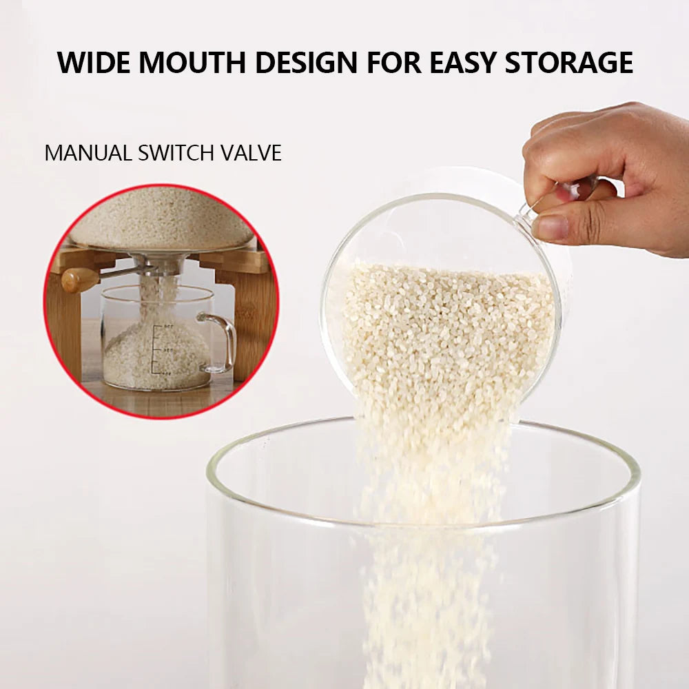 Flour And Cereal Container 5L/7.5L Rice Dispenser Glass Storage - Cheerful Home Finds