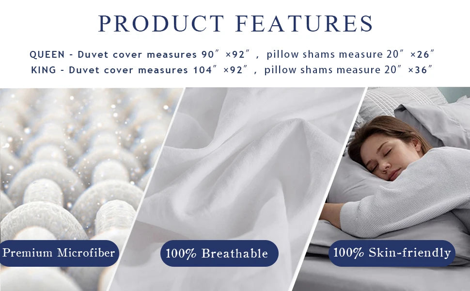 3 Piece Ruffled Duvet Cover Set Queen Farmhouse Ruffle - Cheerful Home Finds