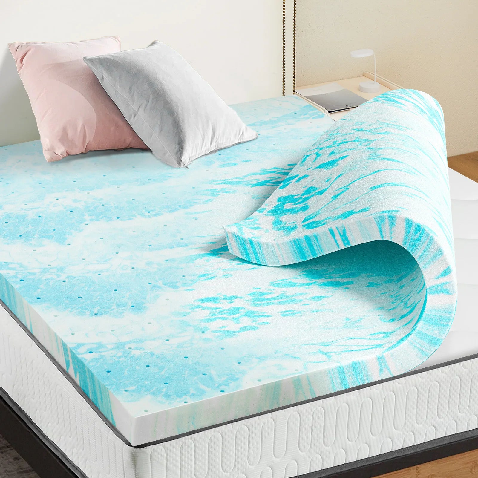 JHK 2-3 Inch Gel Memory Foam Mattress Topper Full Size - Cheerful Home Finds