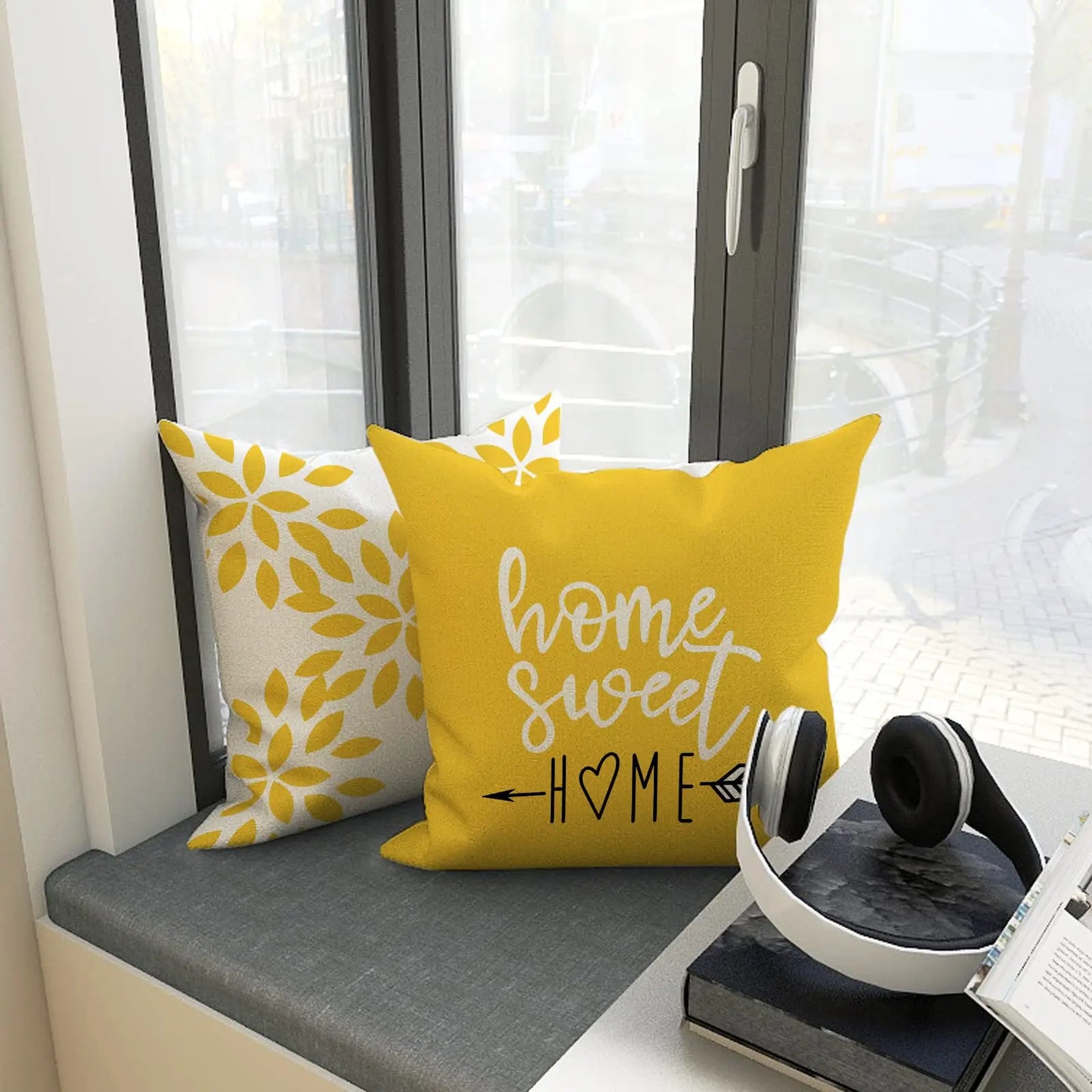 Pillow Covers 18x18 Set of 4, Modern Geometric Linen Case - Cheerful Home Finds