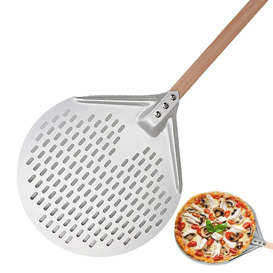 12/14 Inch Round Pizza Turning Peel Hard Anodized Aluminum Paddle - Cheerful Home Finds