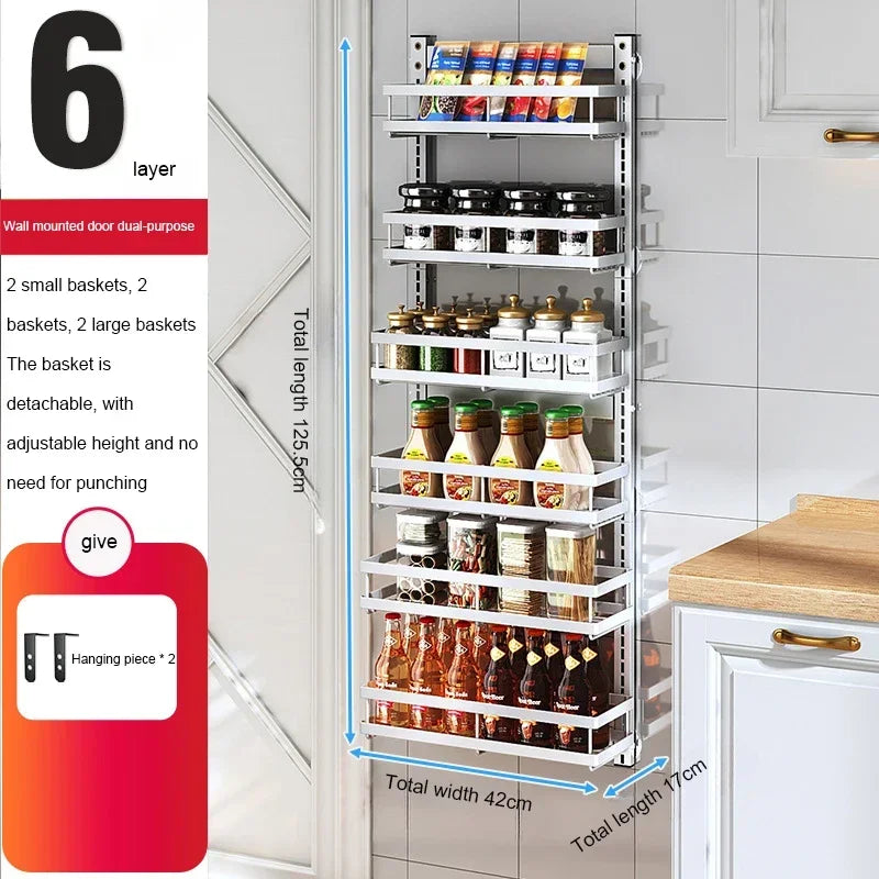 Wall Mount Storage Rack Kitchen Spice Racks Multi-Layer Organizer - Cheerful Home Finds