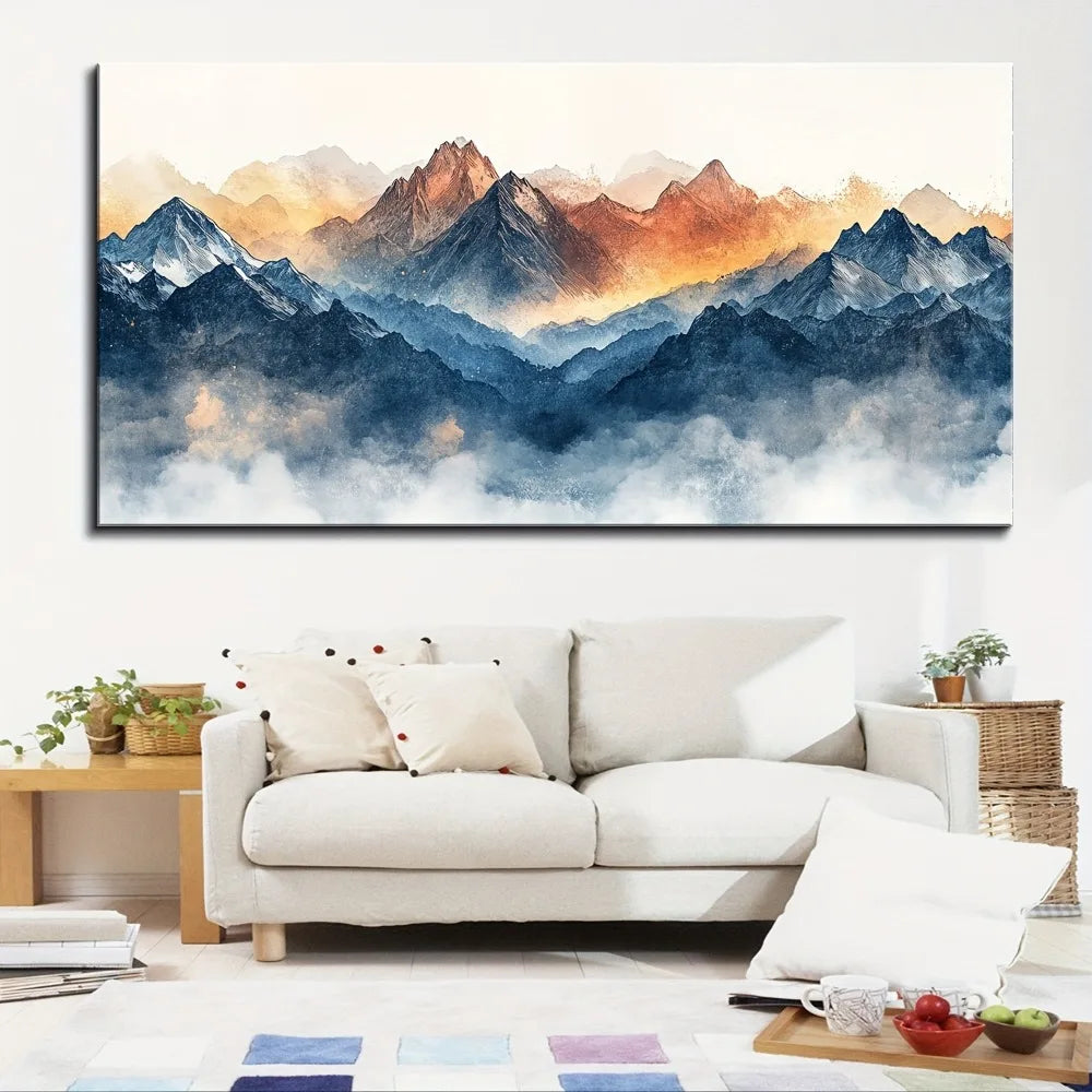 1.5 Inch Thick Pine Solid Wood Frame Canvas Posters Modern Art Fogscape Wall Art Interior Decoration - Cheerful Home Finds