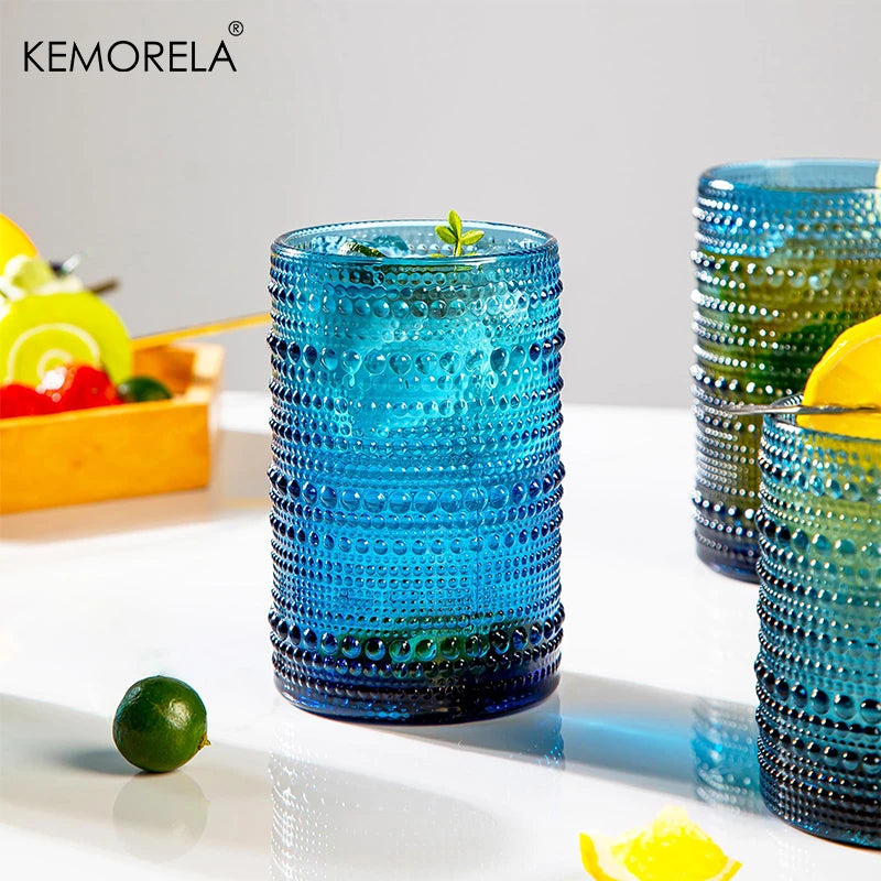 8PCS Vintage Raindrop Glass Cup Highball Glasses Set - Cheerful Home Finds