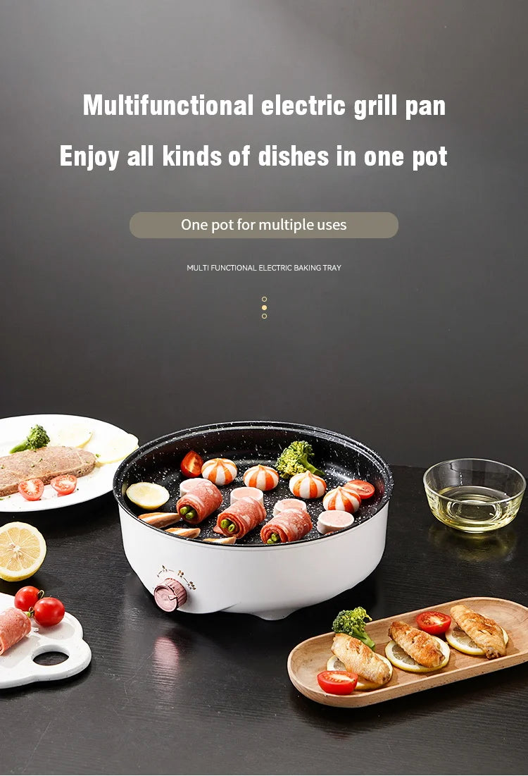 Electric MultiCooker Electric Frying Pan 220V Non-stick Cooking Machine - Cheerful Home Finds