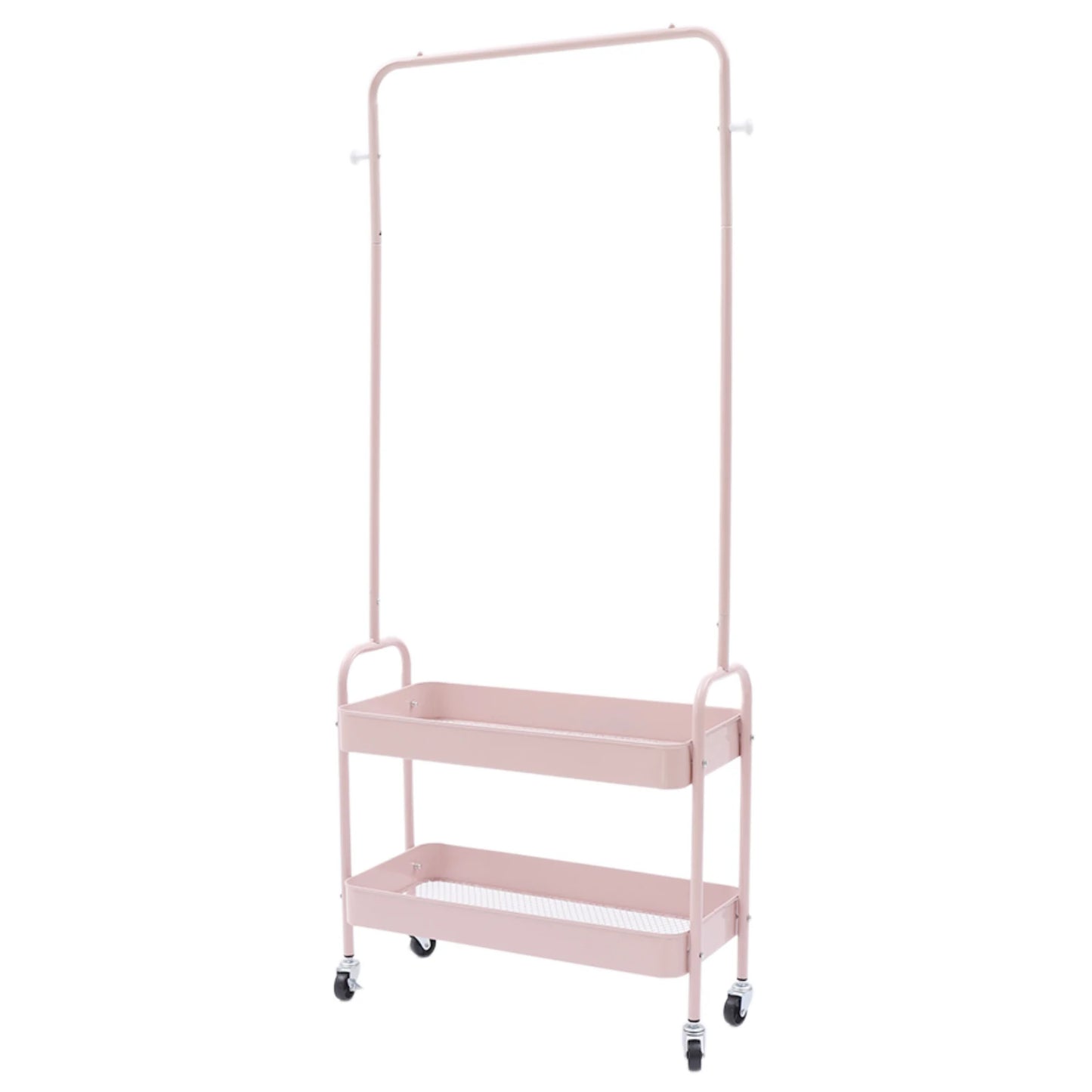 Mobile Clothing Storage Rack with 2 Tiers and Wheels - Cheerful Home Finds