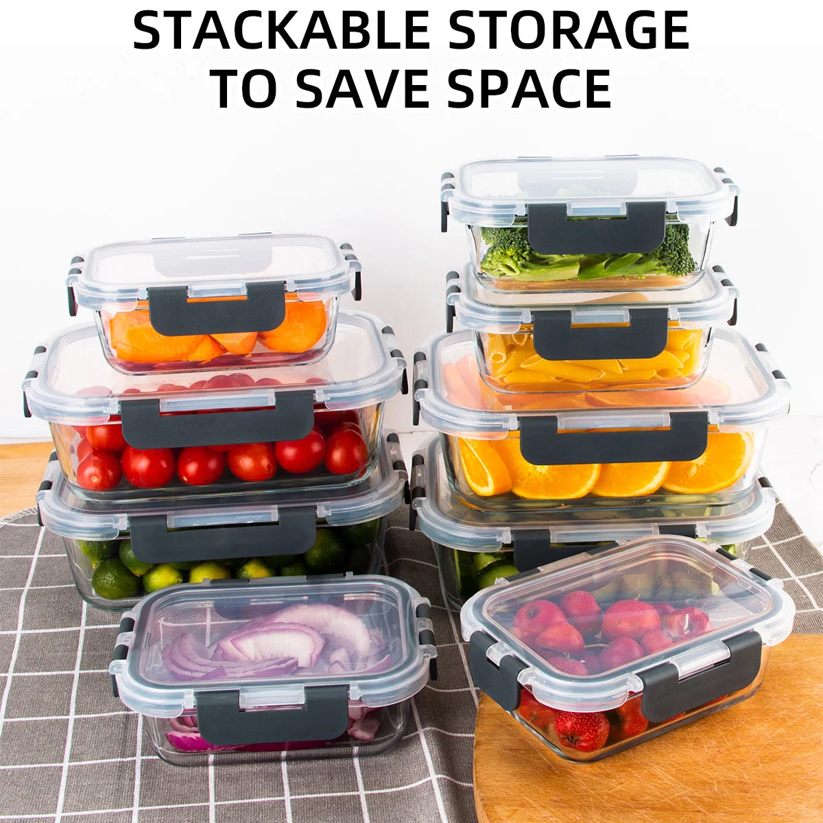 8-Piece Glass Food Storage Containers Set, BPA-Free, Leakproof - Cheerful Home Finds
