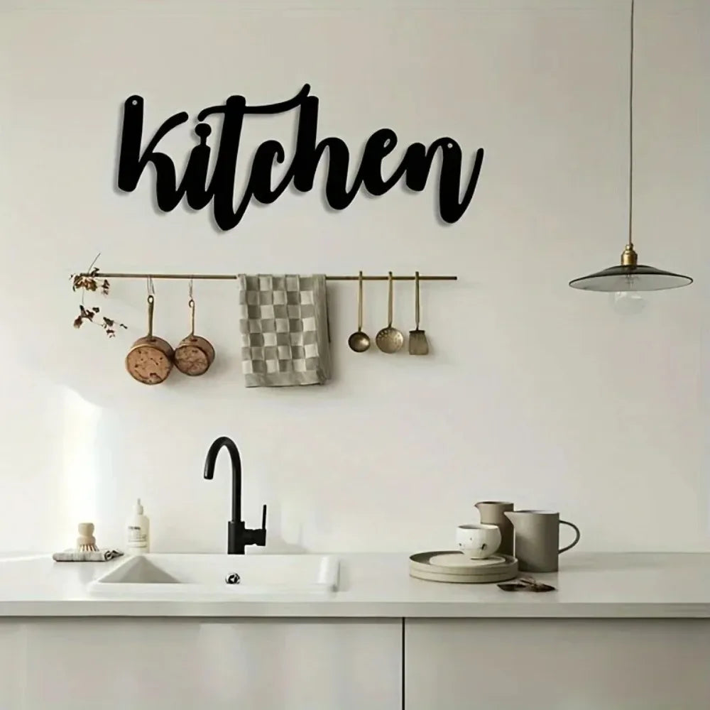 Aesthetic Wall Decoration 1pc Kitchen Letter Metal Art Sign - Cheerful Home Finds