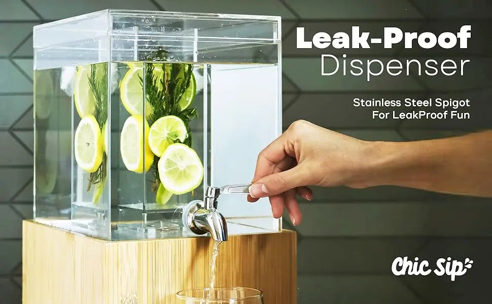 2 Pack Acrylic Beverage Dispenser with Fruit & Herb Infuser - Cheerful Home Finds