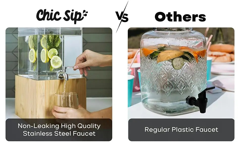 2 Pack Acrylic Beverage Dispenser with Fruit & Herb Infuser - Cheerful Home Finds