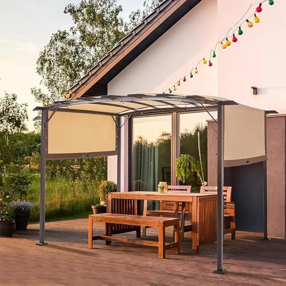 Pergola 9' x 12' Outdoor Pergolas with Sun Shade Canopy - Cheerful Home Finds
