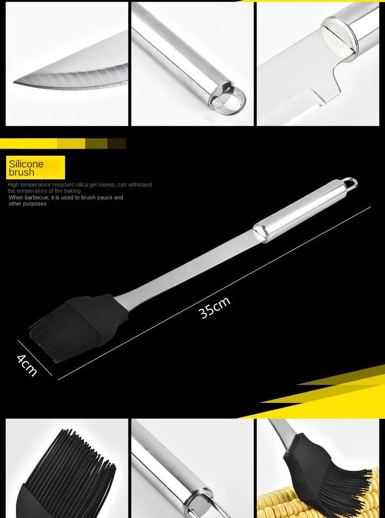 Stainless Steel Oven Set Barbecue Combination Tool Outdoor BBQ - Cheerful Home Finds