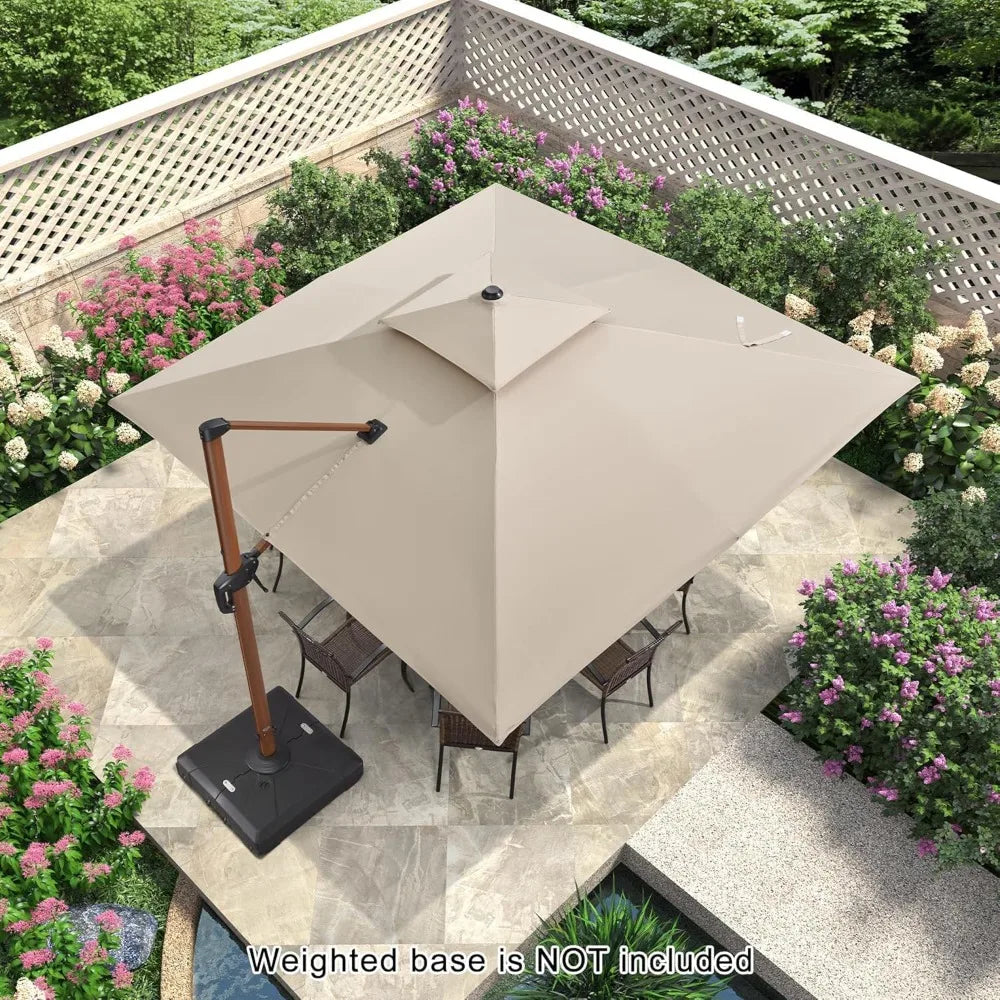 11' X 11' Patio Umbrella Cantilever Outdoor Umbrellas Square - Cheerful Home Finds