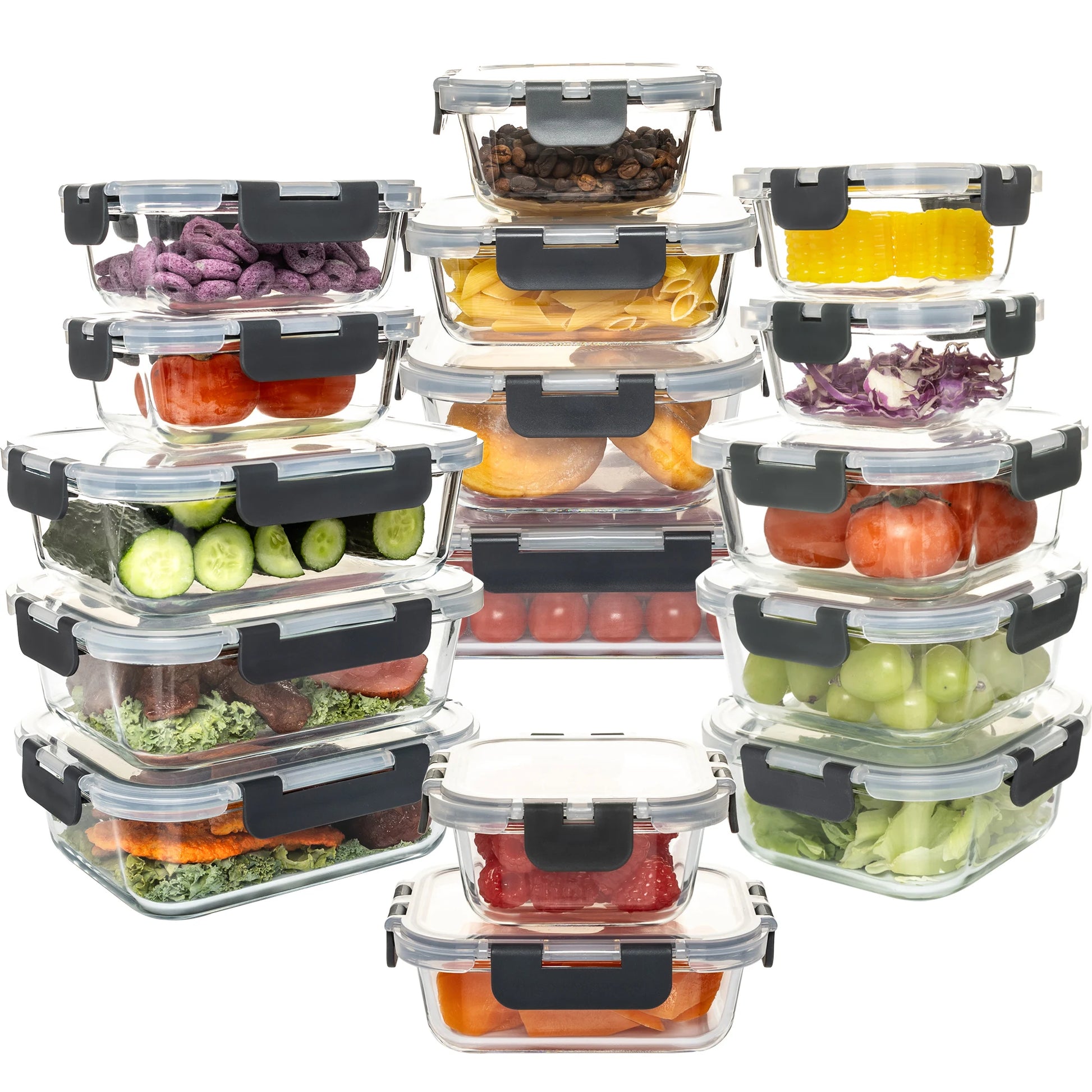 16-Piece Glass Food Storage Containers Set, Leakproof BPA-Free - Cheerful Home Finds