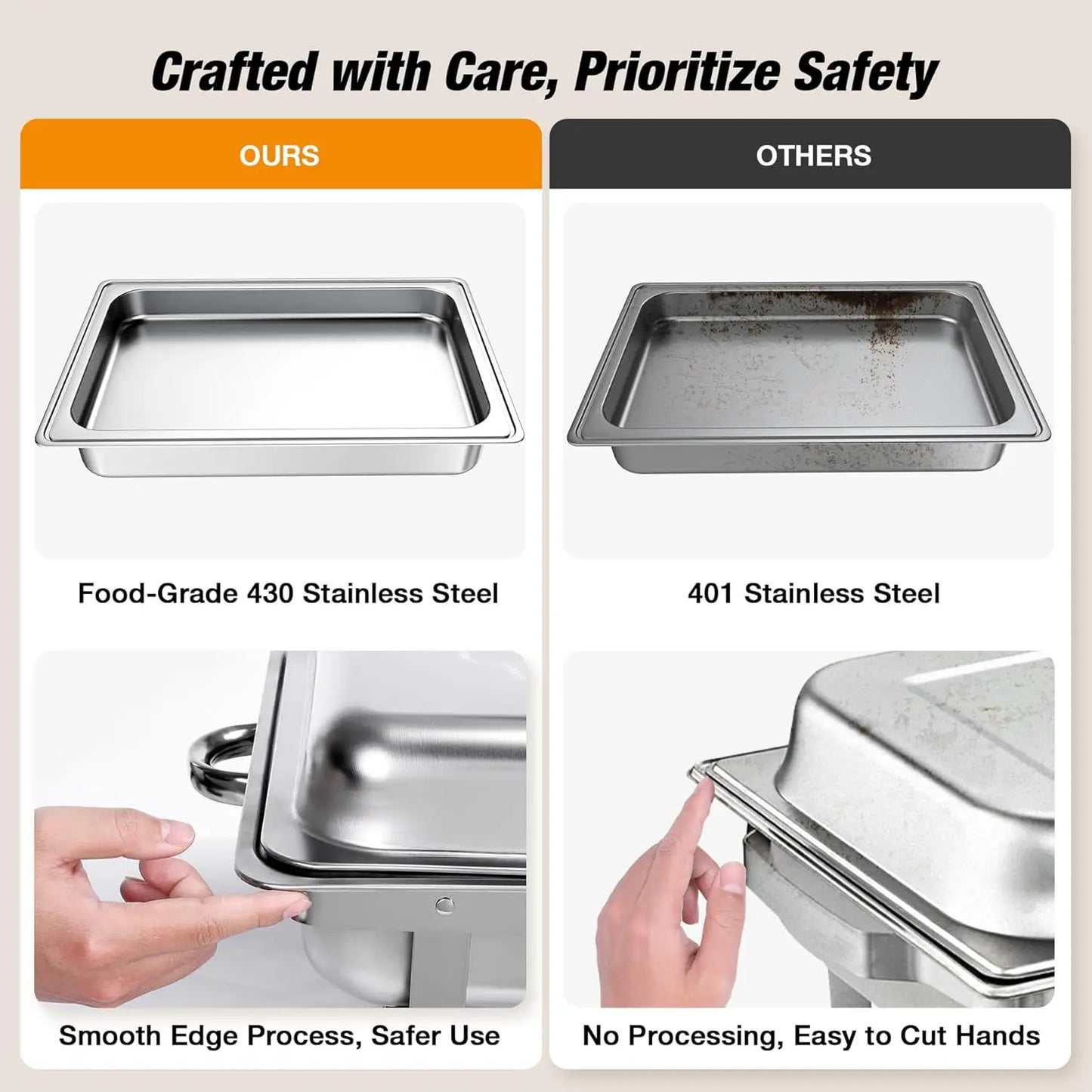 2/4/6 Pack 8QT Chafing Dish Buffet Set Stainless Steel Food Warmer Kit - Cheerful Home Finds