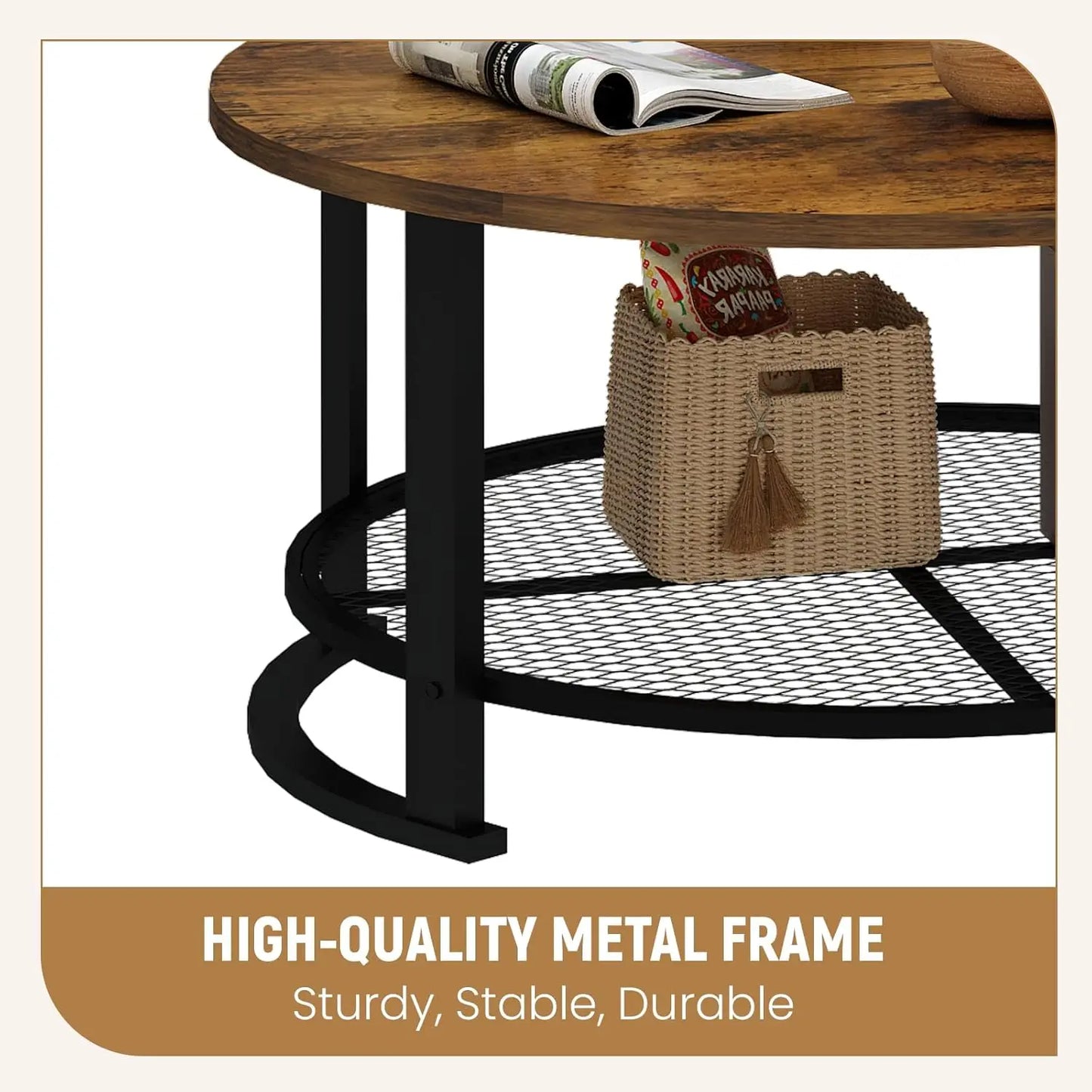 Coffee Table Set with Two End Side Tables Modern 3-Piece Living Room Table Set