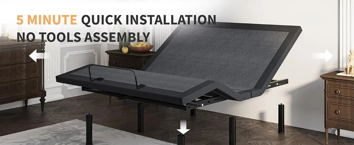 Full Adjustable Bed Frame with Mattress and Copper-Gel Foam - Cheerful Home Finds