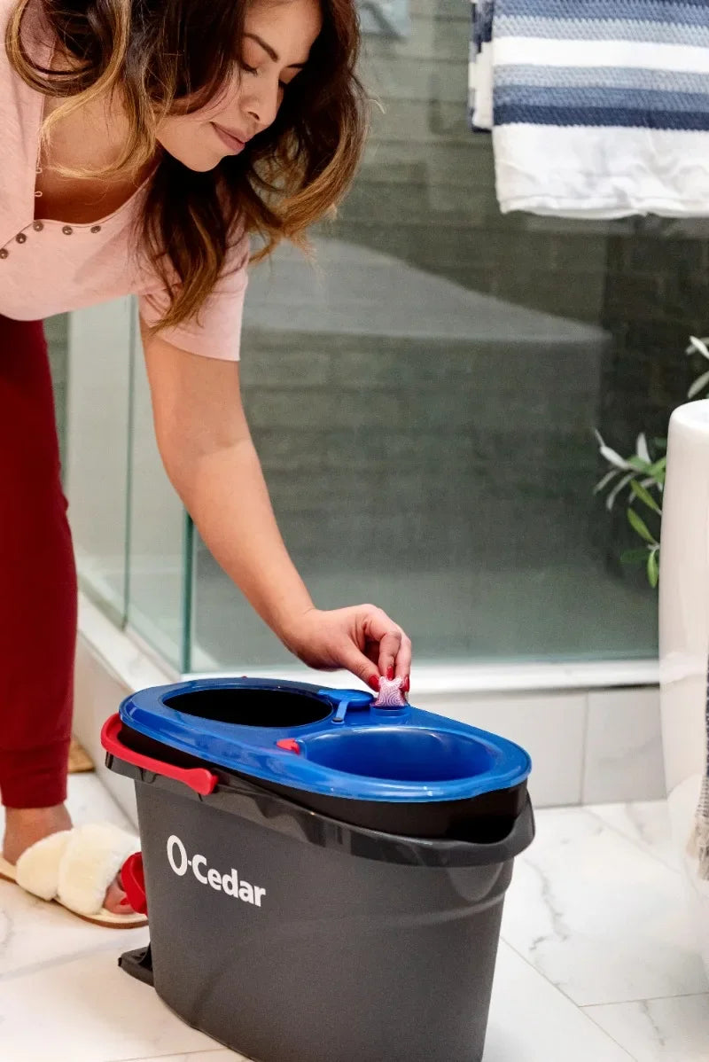 O Cedar RinseClean Clean Water Spin Mop and Bucket System Removes 99 Percent of Bacteria Two Tank Bucket System