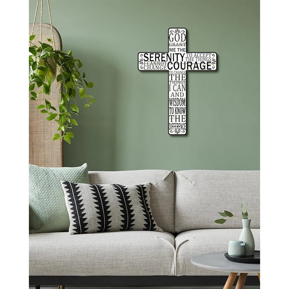 Inspirational Floral Cross Wall Decor Painted Wooden Art Rustic Home Decoration Unique Gift Living Room Bedroom Decor - Cheerful Home Finds