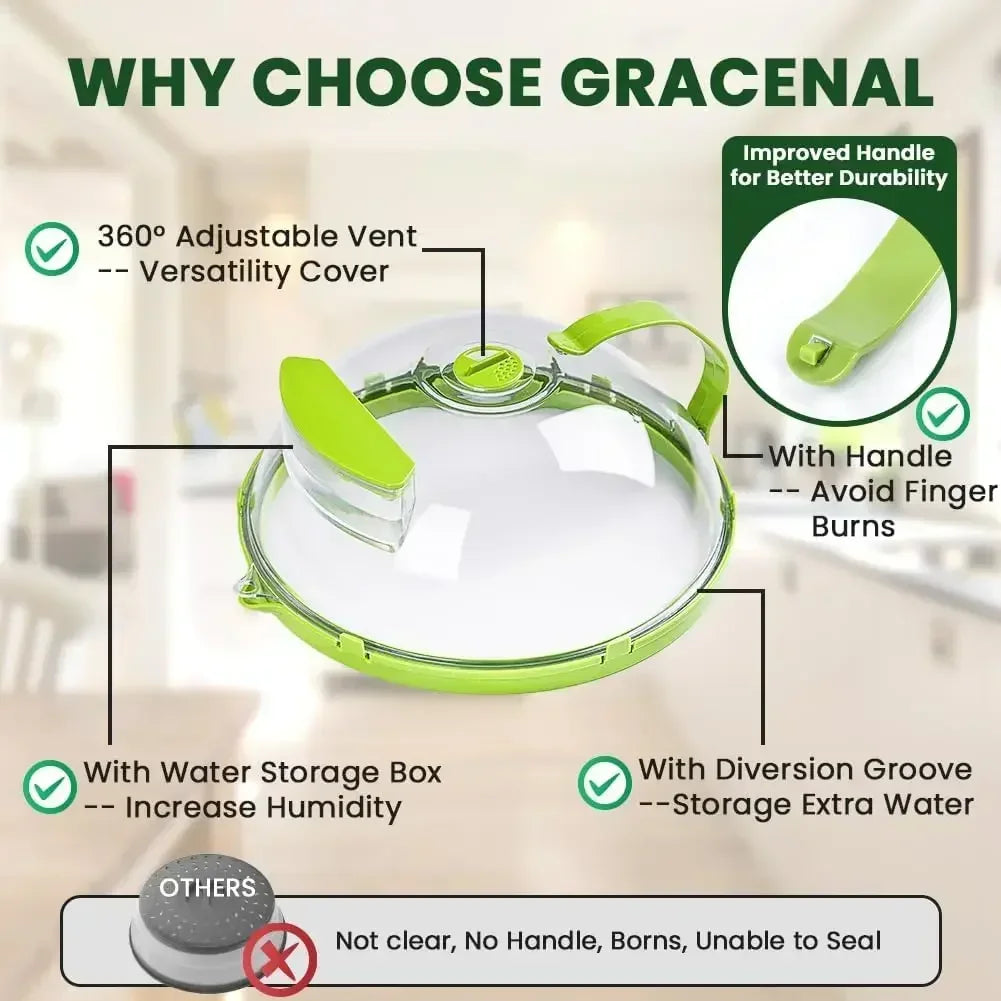 10-Inch Microwave Splatter Cover Clear Plastic Heat Resistant - Cheerful Home Finds