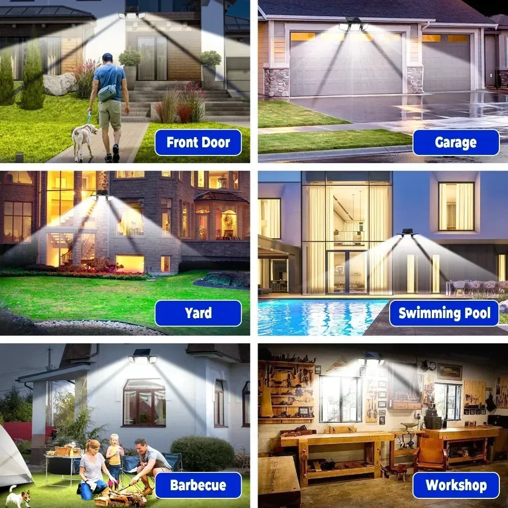SZRSTH 2pcs IP65 Waterproof Outdoor Solar Lights 3000LM - Cheerful Home Finds