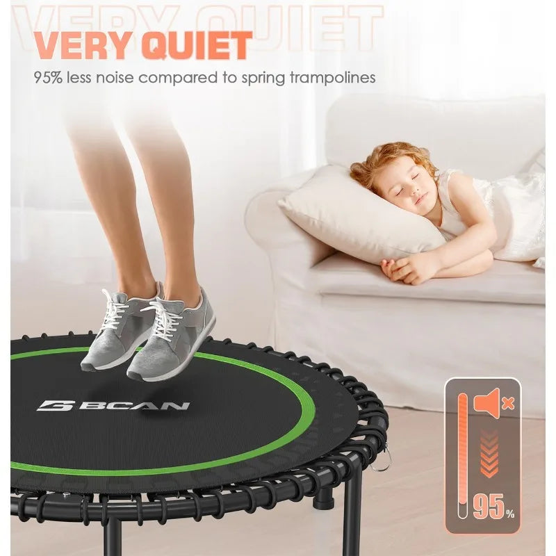 BCAN 550LBS Foldable Mini Trampoline for Adults Fitness - Cheerful Home Finds