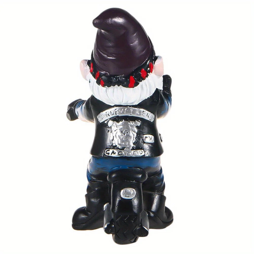Naughty Gnome Riding Motorcycle Statue Funny Resin Crafts Gift - Cheerful Home Finds