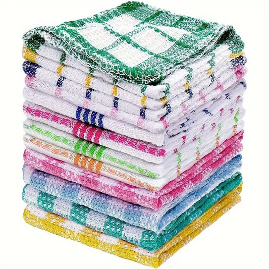 12pcs Kitchen Dish Cloths, Soft Absorbent Towel Set - Cheerful Home Finds