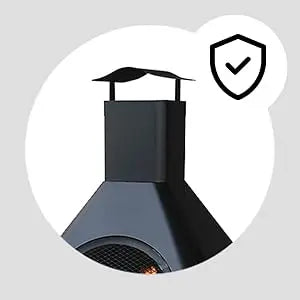 Wood Burning Fireplace Outdoor Steel Chimney Rectangular Fire Bowl Black - Cheerful Home Finds