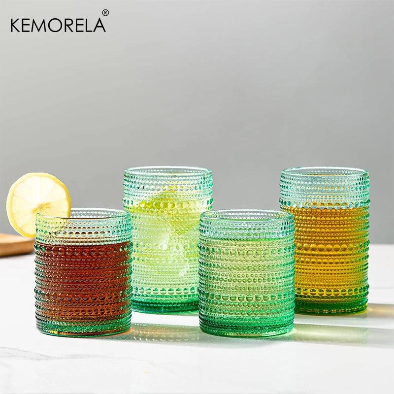 8PCS Vintage Raindrop Glass Cup Highball Glasses Set - Cheerful Home Finds