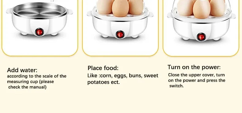 Multifunctional Egg Boiler Electric Egg Steamer Cooking Breakfast Machine - Cheerful Home Finds