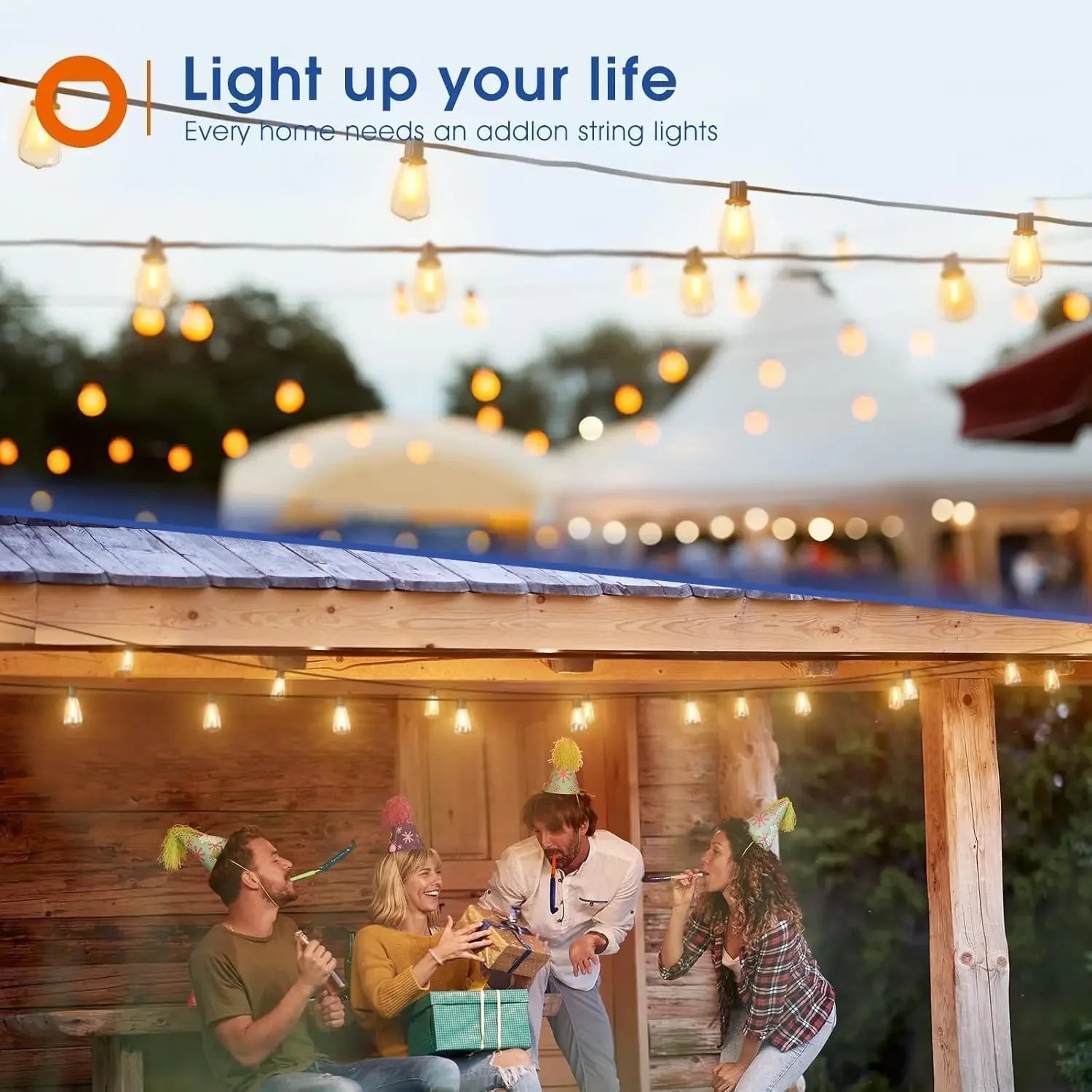 150FT LED Outdoor String Lights Waterproof Shatterproof Bulbs - Cheerful Home Finds