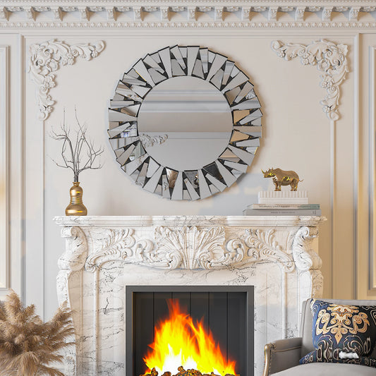 32 Inch Wall Mirrors Decorative Round Sunburst Mirror - Cheerful Home Finds