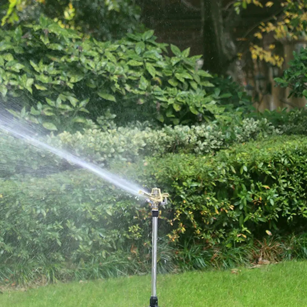 Garden Automatic Rotating Sprinkler Stainless Steel Tripod - Cheerful Home Finds