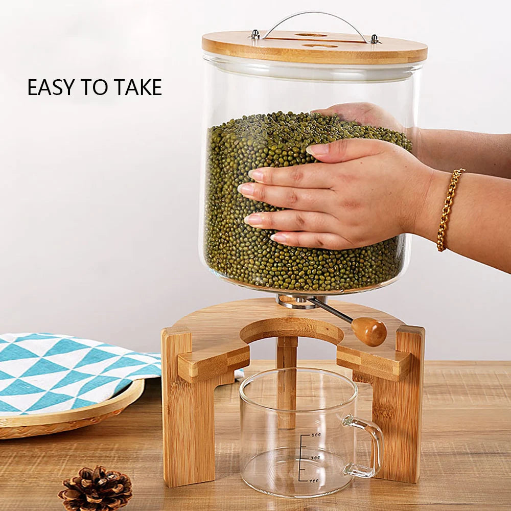 Flour And Cereal Container 5L/7.5L Rice Dispenser Glass Storage - Cheerful Home Finds