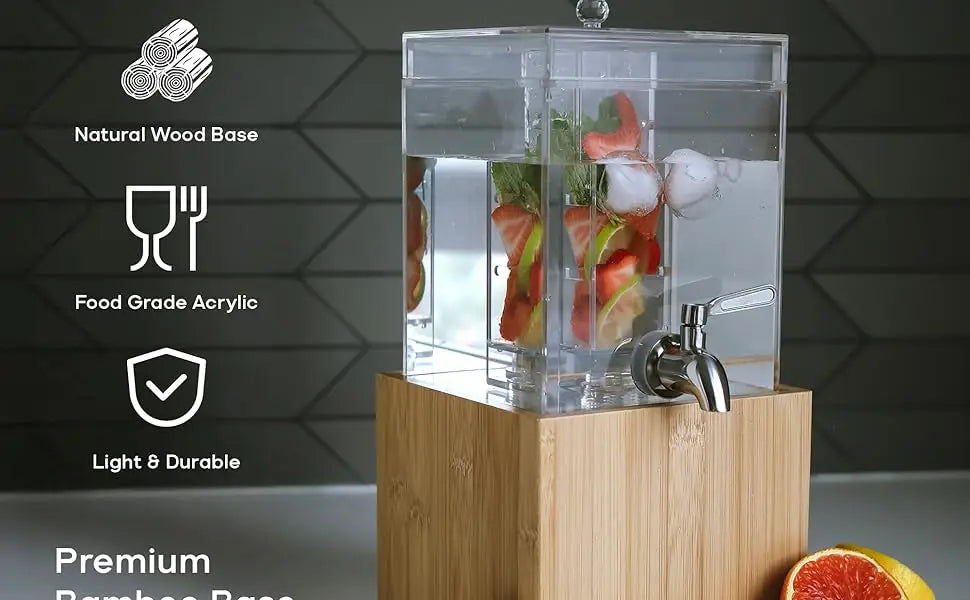 2 Pack Acrylic Beverage Dispenser with Fruit & Herb Infuser - Cheerful Home Finds