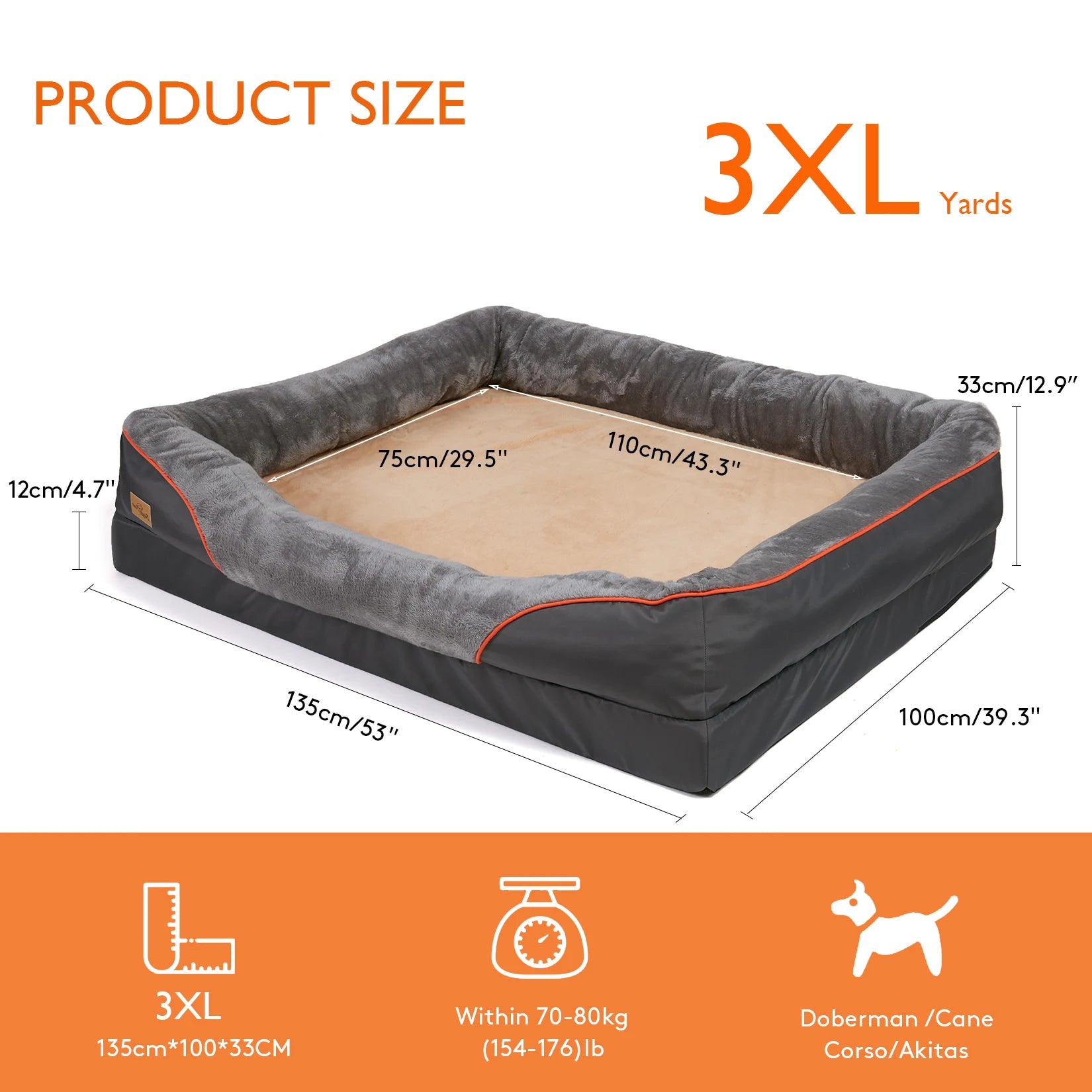 L XL 2XL 3XL Dog Bed Super Soft Orthopedic Foam Pet Bed - Cheerful Home Finds