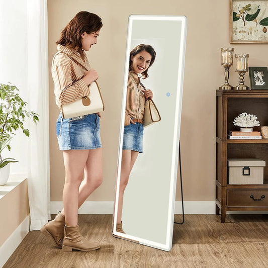 JHK Led 64"x21" Full Length Mirror Aluminum Alloy Frame - Cheerful Home Finds