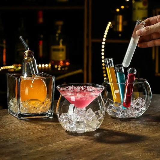 Creative Cocktail Glass High End Influencer Bar Wine Glasses Ins Straw Crystal High Appearance Level Glass