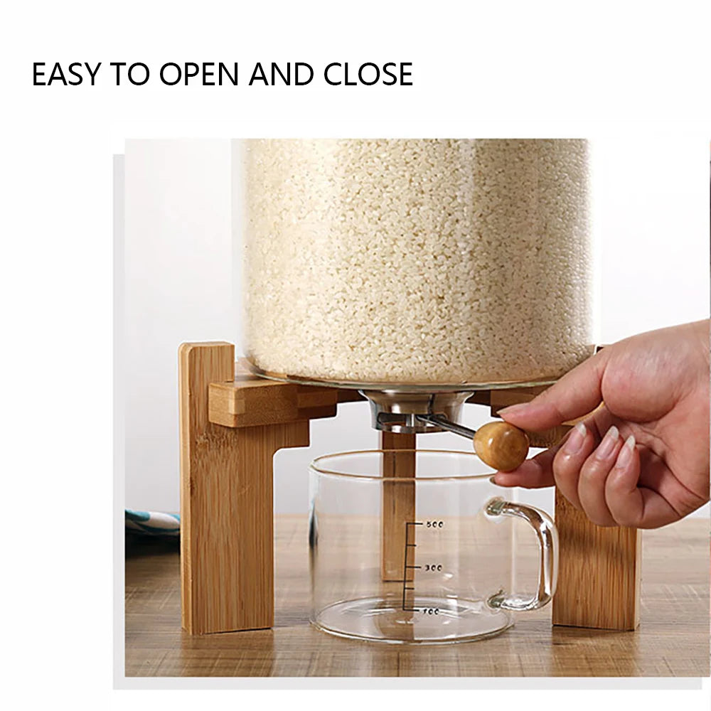 Flour And Cereal Container 5L/7.5L Rice Dispenser Glass Storage - Cheerful Home Finds