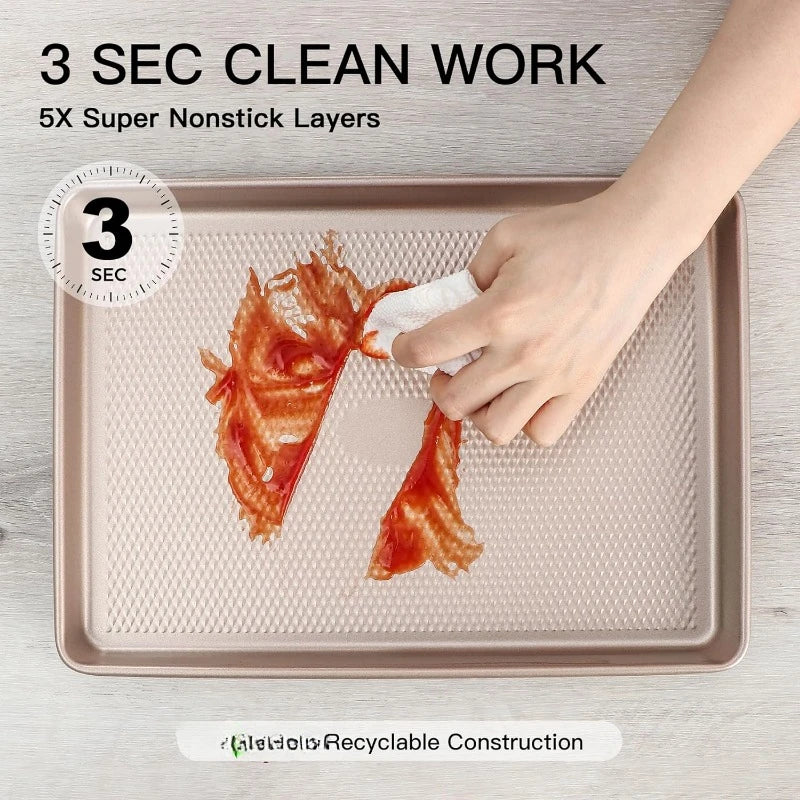 Cookie Sheets for Oven, Nonstick Heavy Duty Tray - Cheerful Home Finds