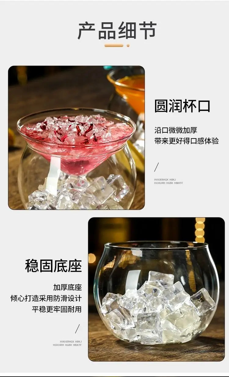 Creative Cocktail Glass High End Influencer Bar Wine Glasses Ins Straw Crystal High Appearance Level Glass