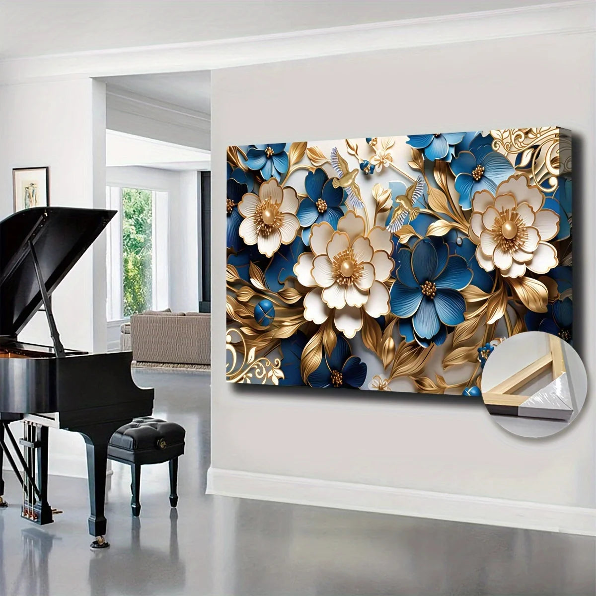 Canvas Wall Art Floral Symphony for Living Room Bedroom Home Office Kitchen Dining Room Wall Decoration - Cheerful Home Finds
