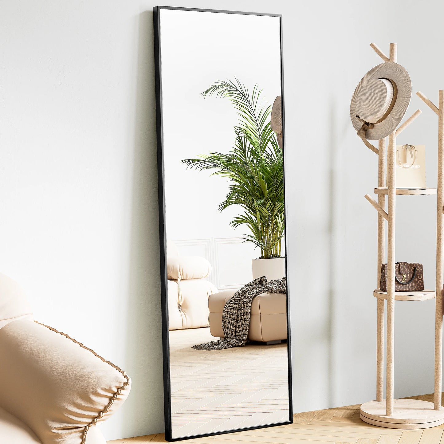 JHK 64"x21" Full Body Wall Mirror with Aluminum Frame - Cheerful Home Finds