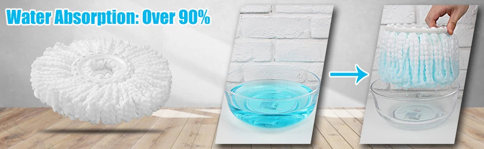 Spin Mop Bucket System with Wringer Set Magic Round Mops - Cheerful Home Finds